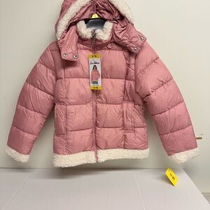 Sam Edelman Pink Puffer Jacket with Cream Accents